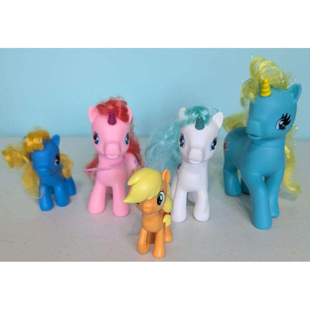 Unicorn Pony Toys Various Sizes & Color Lot of 5 Vintage